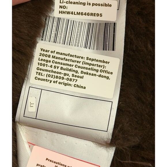 Leega Jacket Coat Red Embroiders Mink And Rabbit Fur Linen Medium Hooded - Picture 9 of 16